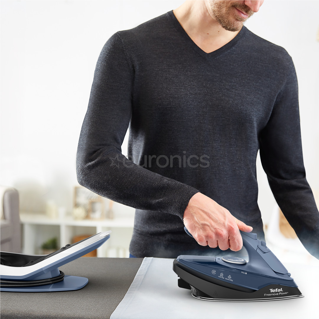 Tefal Freemove Power, 2600 W, zila/melna - Bezvadu tvaika gludeklis