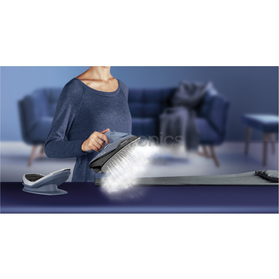 Tefal Freemove Power, 2600 W, zila/melna - Bezvadu tvaika gludeklis