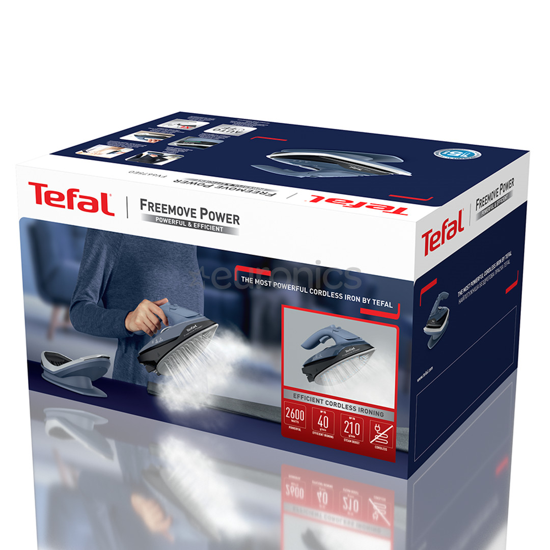 Tefal Freemove Power, 2600 W, zila/melna - Bezvadu tvaika gludeklis