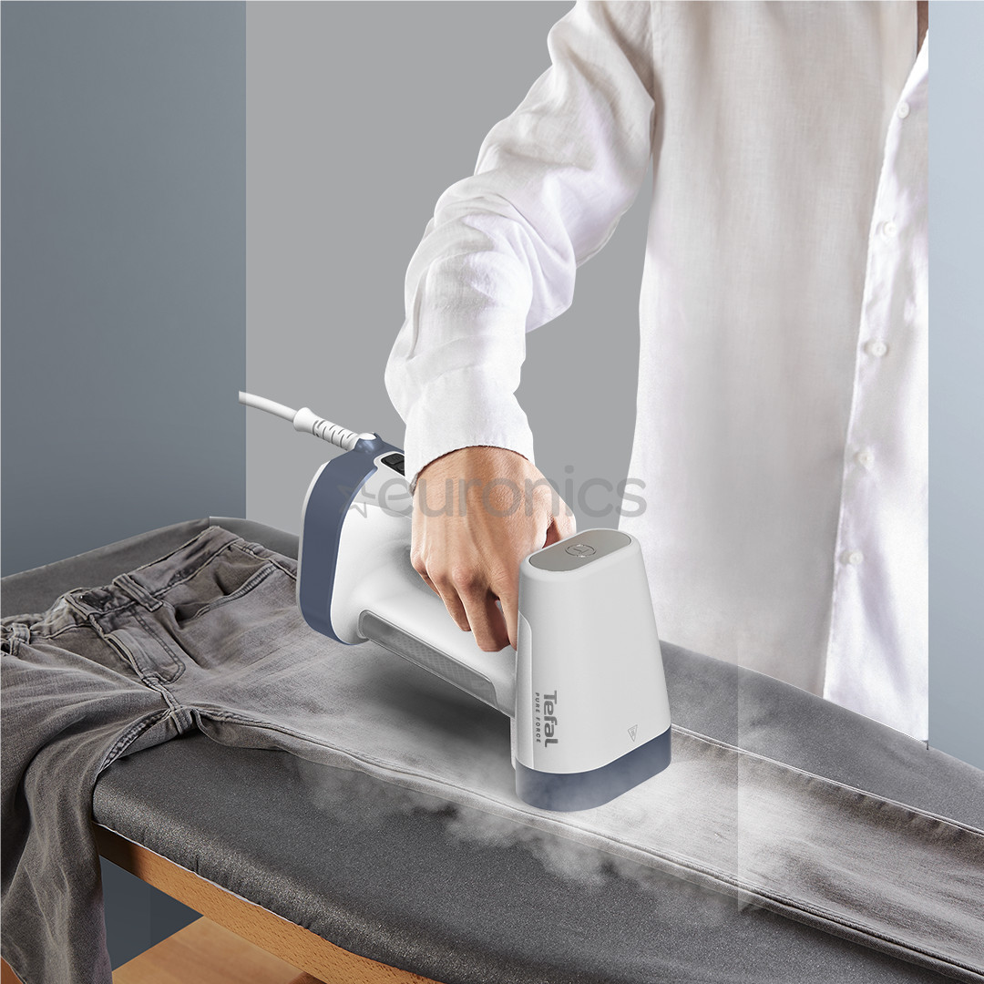 Tefal Pure Force, 2 в 1, 1800 Вт, белый/синий - Ручной отпариватель
