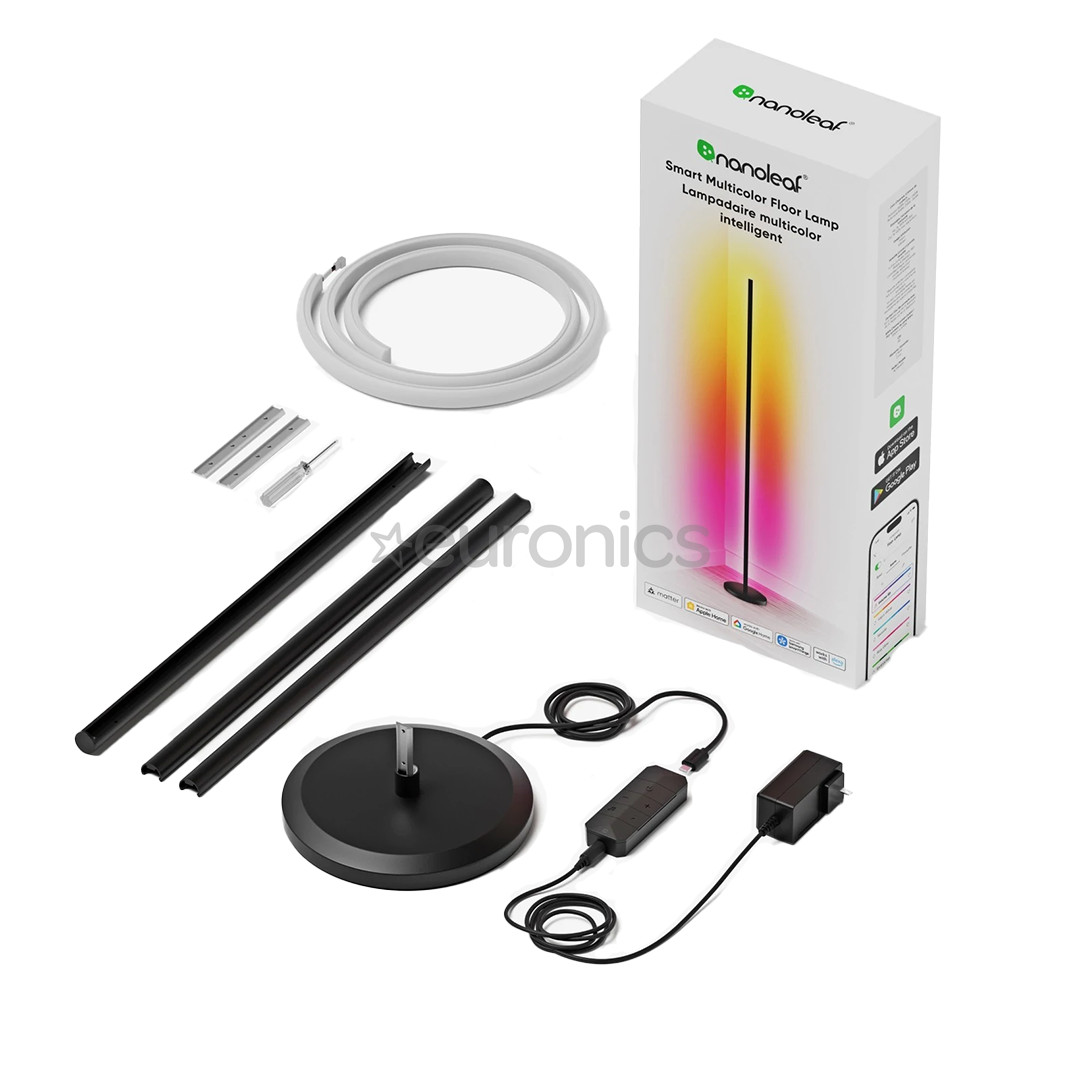 Nanoleaf Matter Smart Multicolor Floor Lamp, melna - Viedā lampa