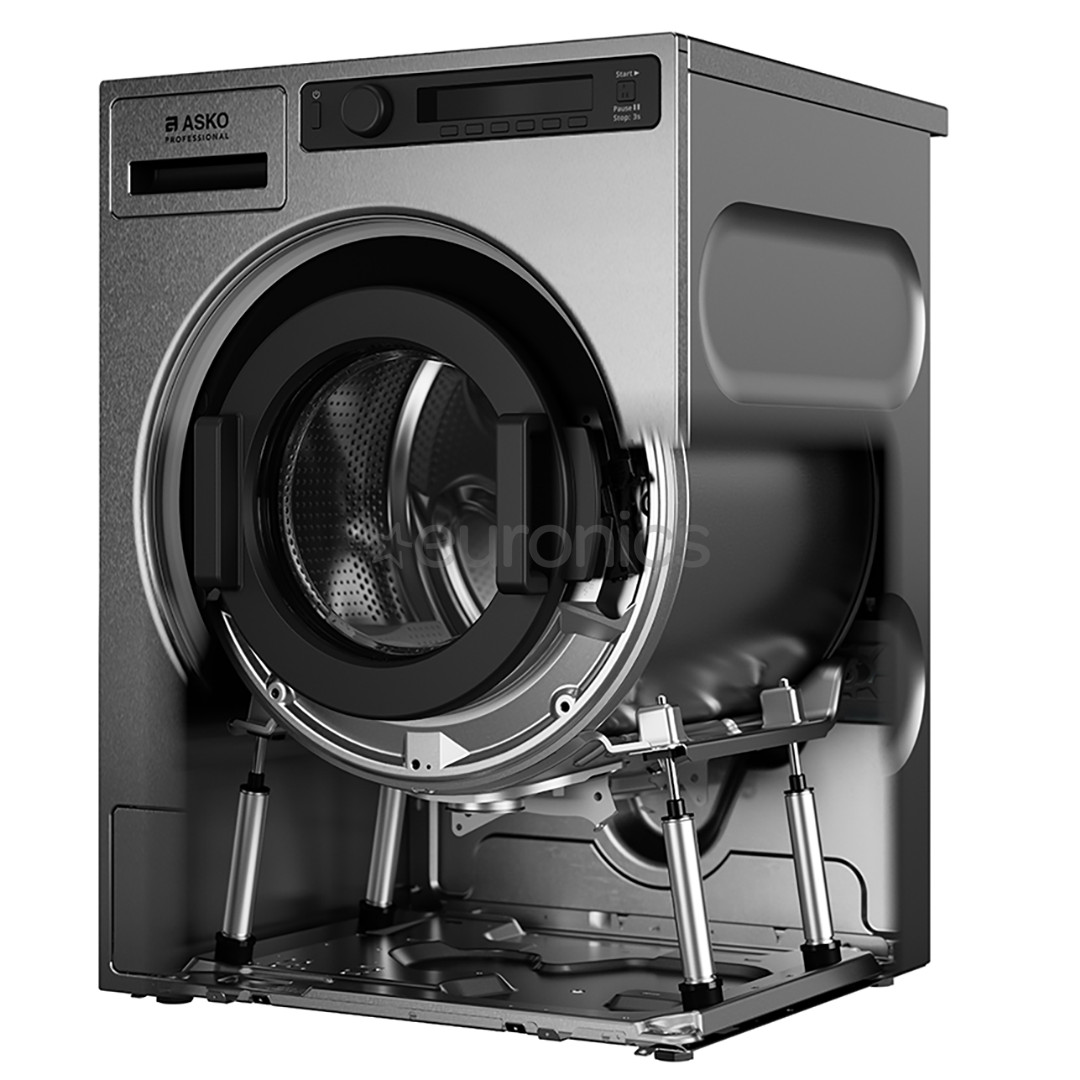 Asko, Professional, 7 kg, depth 59,1 cm, 1600 rpm, stainless steel - Front load washing machine