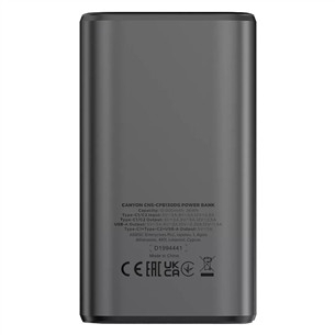 Canyon OnPower 130, 10000 mAh, tumši pelēka - Portatīvais barošanas avots