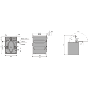 Asko, Professional, 9 kg, depth 70,6 cm, 1400 rpm, stainless steel - Front load washing machine
