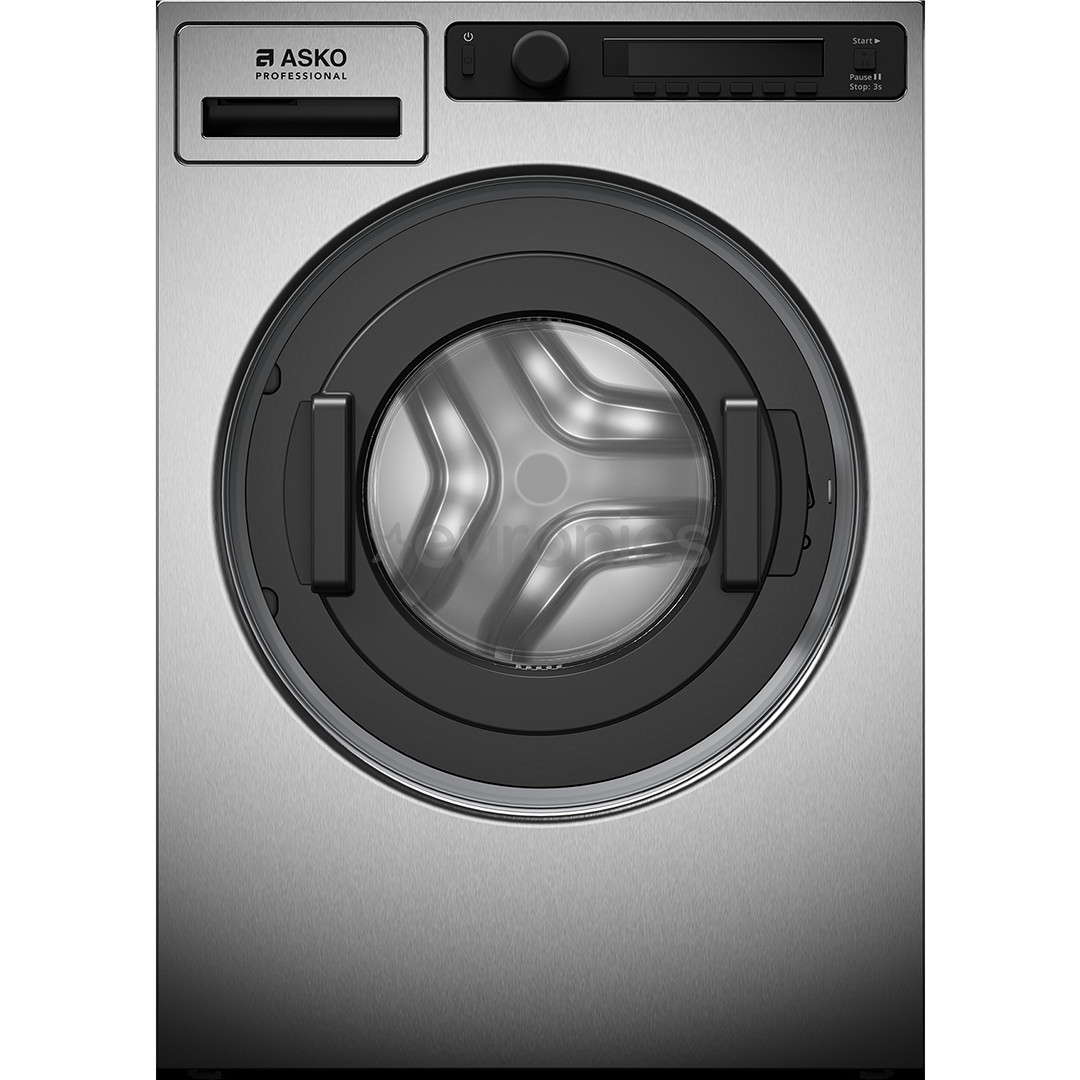 Asko, Professional, 9 kg, depth 70,6 cm, 1400 rpm, stainless steel - Front load washing machine