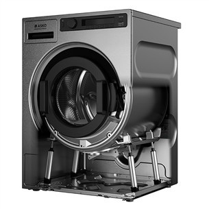Asko, Professional, 9 kg, depth 70,6 cm, 1400 rpm, stainless steel - Front load washing machine