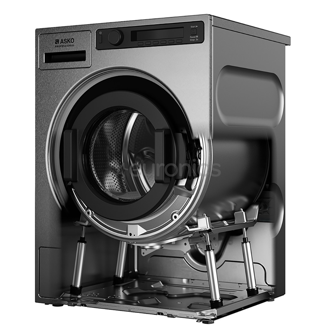 Asko, Professional, 9 kg, depth 70,6 cm, 1400 rpm, stainless steel - Front load washing machine
