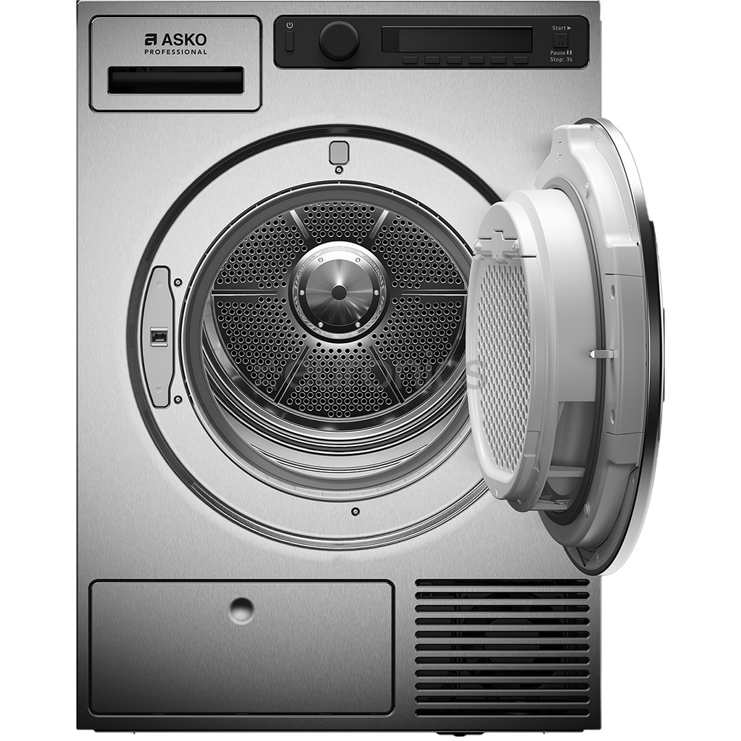 Asko, Professional, 7 kg, depth 65,4 cm, stainless steel - Clothes dryer