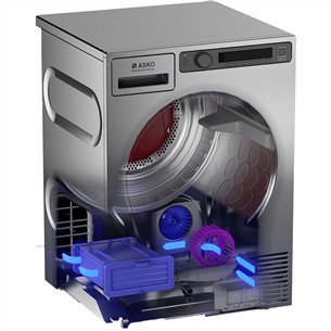 Asko, Professional, 7 kg, depth 65,4 cm, stainless steel - Clothes dryer