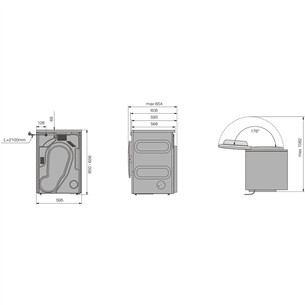 Asko, Professional, 7 kg, depth 65,4 cm, stainless steel - Clothes dryer
