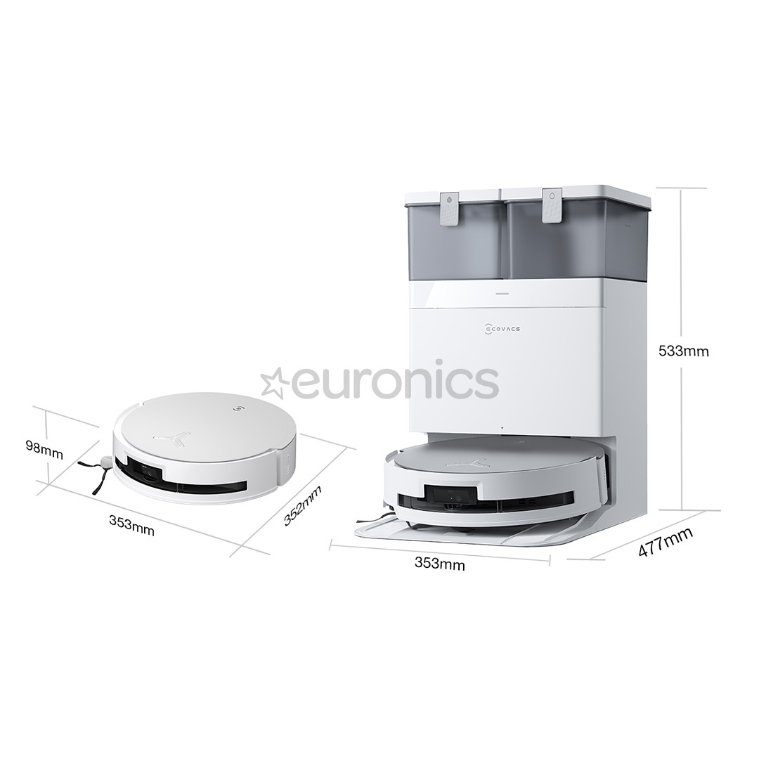 Ecovacs Deebot X8 OMNI, Wet & Dry, balta - Robots putekļu sūcējs