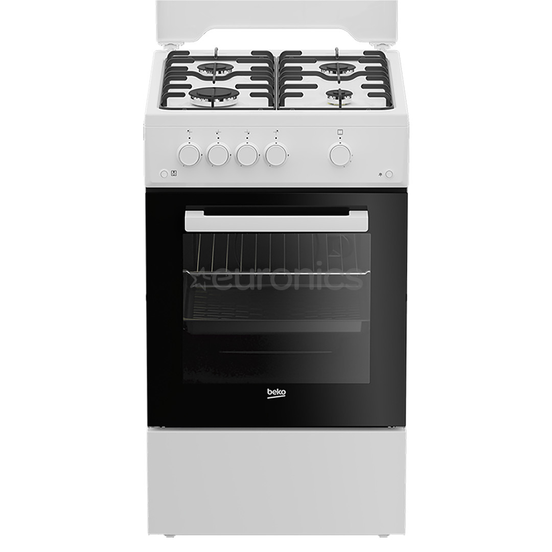 Beko, 60 L, width 50 cm, white - Gas cooker with gas oven