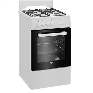 Beko, 60 L, width 50 cm, white - Gas cooker with gas oven