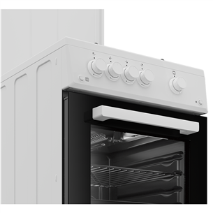 Beko, 60 L, platums 50 cm, balta - Gāzes plīts ar gāzes virsmu