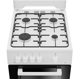 Beko, 60 L, width 50 cm, white - Gas cooker with gas oven