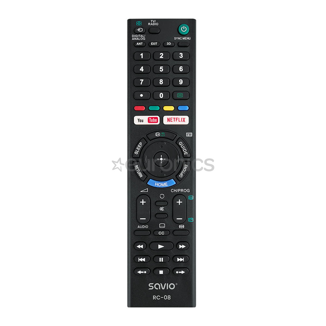 Savio RC-08, Sony TV, melna - Televizora tālvadības pults