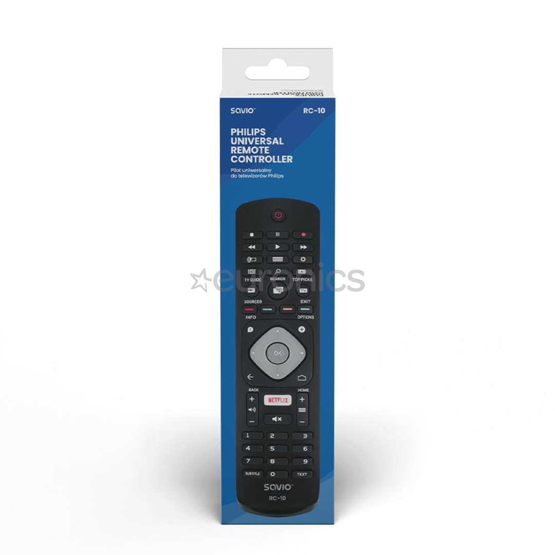 Savio RC-10, Philips TV, черный - Запасной пульт для телевизора