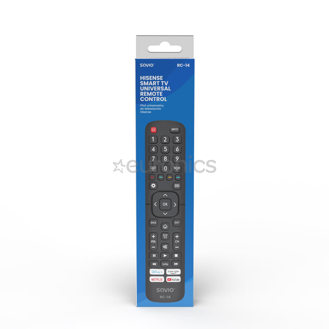 Savio RC-14, Hisense TV, черный - Запасной пульт для телевизора