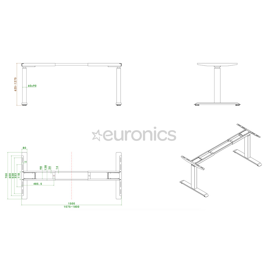 Seisuk Smart, 120 x 75 cm, balta - Datorgalds