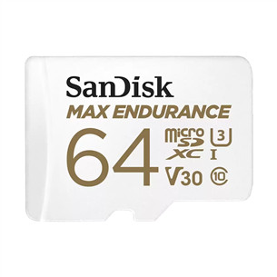 SanDisk Max Endurance, 64 ГБ, MicroSDXC, белый - Карта памяти
