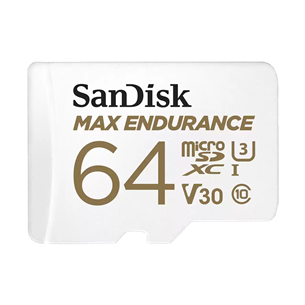 SanDisk Max Endurance, 64 GB, microSDHC, balta - Atmiņas karte SDSQQVR-064G-GN6IA
