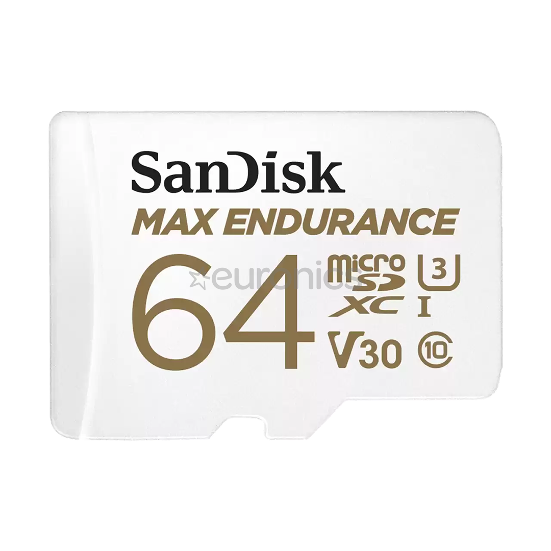 SanDisk Max Endurance, 64 GB, microSDHC, balta - Atmiņas karte