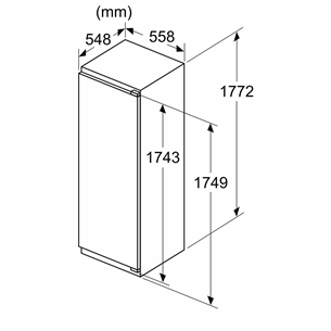 Bosch, Series 6, 310 л, высота 178 см - Интегрируемый холодильный шкаф