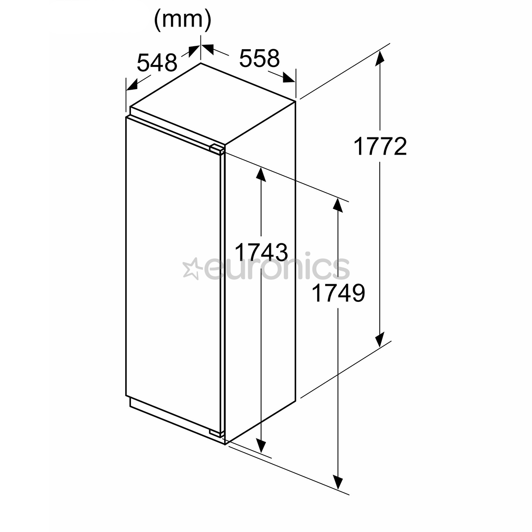 Bosch, Series 6, 310 л, высота 178 см - Интегрируемый холодильный шкаф