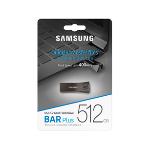 Samsung BAR Plus, USB 3.1, 512 ГБ, серый - Флеш-накопитель