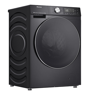 Hisense, 10.5 kg / 6 kg, dziļums 59 cm, 1400 apgr/min., melna - Veļas mazgājamā mašīna ar žāvētāju