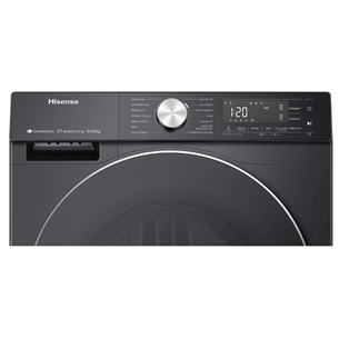 Hisense, 10.5 kg / 6 kg, dziļums 59 cm, 1400 apgr/min., melna - Veļas mazgājamā mašīna ar žāvētāju