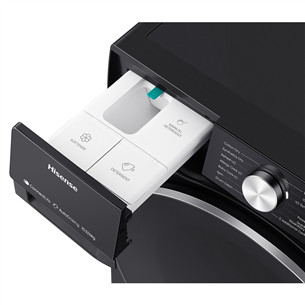 Hisense, 10,5 кг / 6 кг, глубина 59 см, 1400 об/мин, черный - Стирально-сушильная машина