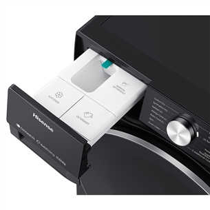 Hisense, 10.5 kg / 6 kg, dziļums 59 cm, 1400 apgr/min., melna - Veļas mazgājamā mašīna ar žāvētāju