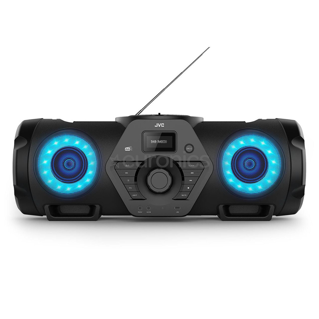JVC BoomBlaster RV-NB300DAB, FM, DAB, Bluetooth, melna - Magnetola