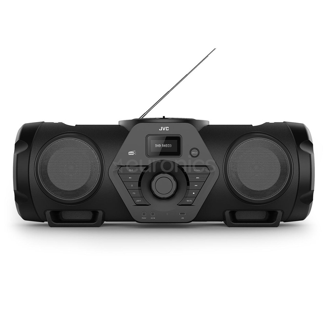 JVC BoomBlaster RV-NB300DAB, FM, DAB, Bluetooth, melna - Magnetola