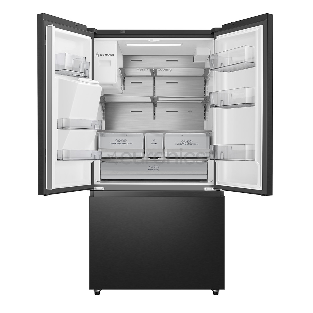 Hisense, No Frost, 612 л, высота 179 см, черный - SBS-холодильник