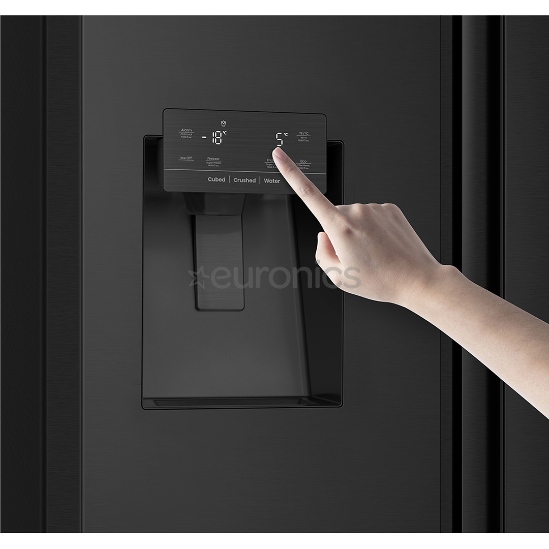 Hisense, No Frost, 612 л, высота 179 см, черный - SBS-холодильник