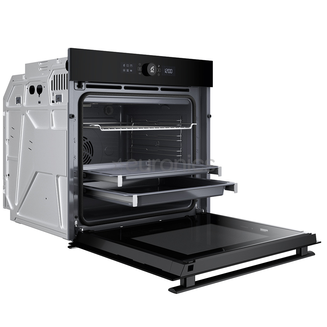 Whirlpool, 73 L, pirolītiskā tīrīšana, melna - Iebūvējama elektriskā cepeškrāsns