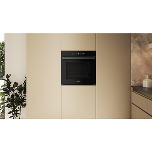 Whirlpool, 73 L, pyrolytic cleaning, black - Built-in oven