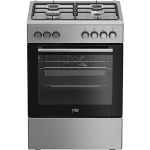 Beko, 66 L, width 60 cm, silver - Gas cooker with electric oven FBE62130GXDN