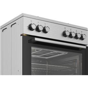 Beko, 66 L, width 60 cm, silver - Gas cooker with electric oven