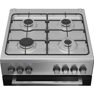 Beko, 66 L, width 60 cm, silver - Gas cooker with electric oven