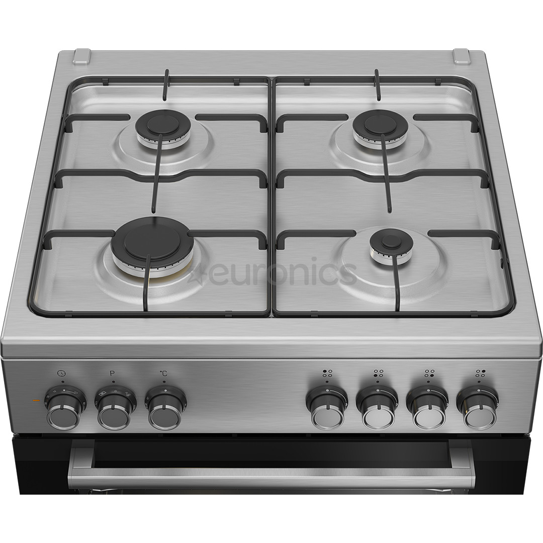 Beko, 66 L, width 60 cm, silver - Gas cooker with electric oven