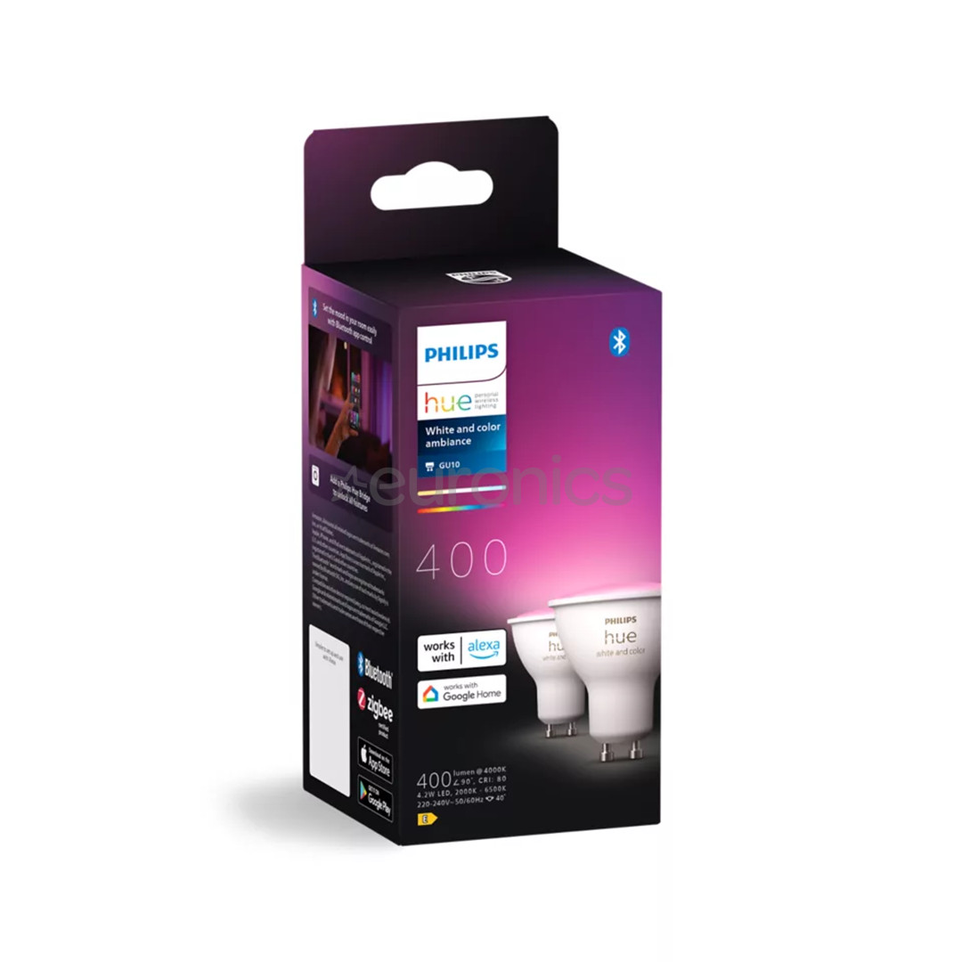 Philips Hue Smart Spotlight, white and color, GU10, 2 шт. - Умные лампы