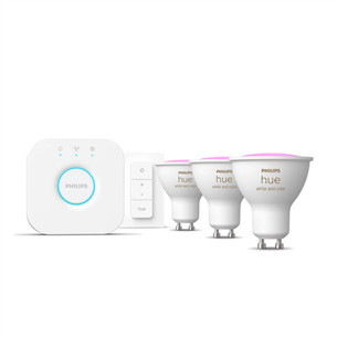 Philips Hue Starter Kit, Smart Spotlights, Dimmer Switch, GU10 3 шт. - Комплект умных ламп 929003666510