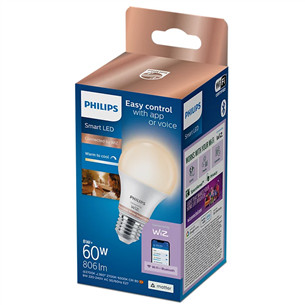 Philips Wiz Smart LED Bulb, E27, 1 gab., balta - Viedā spuldze
