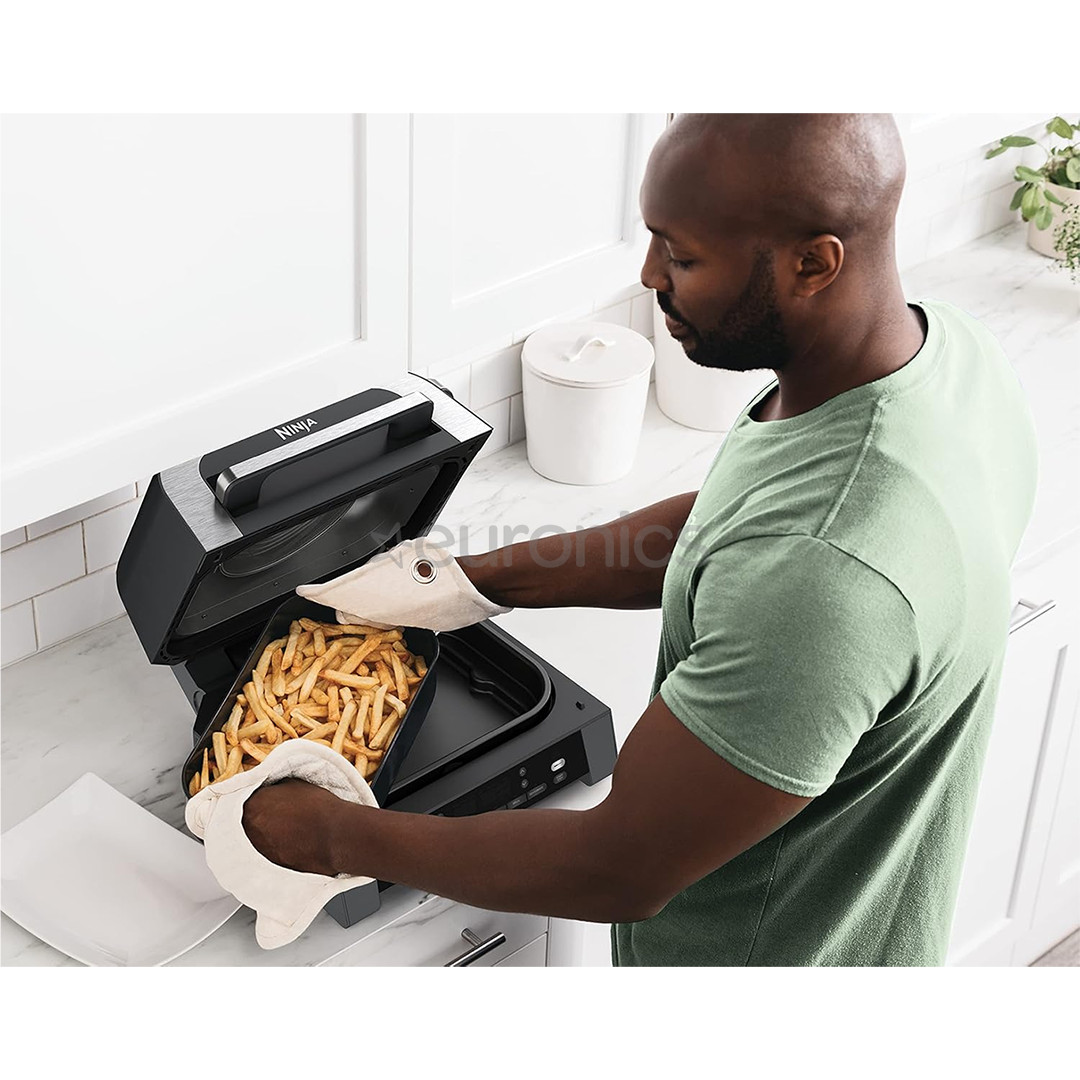 Ninja 6-in-1 MAX, 1760 W, melna/sudraba - Grils un karstā gaisa friteris