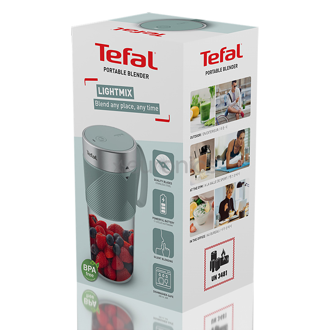Tefal Lightmix, 300 ml, pelēka - Portatīvais bezvadu blenderis