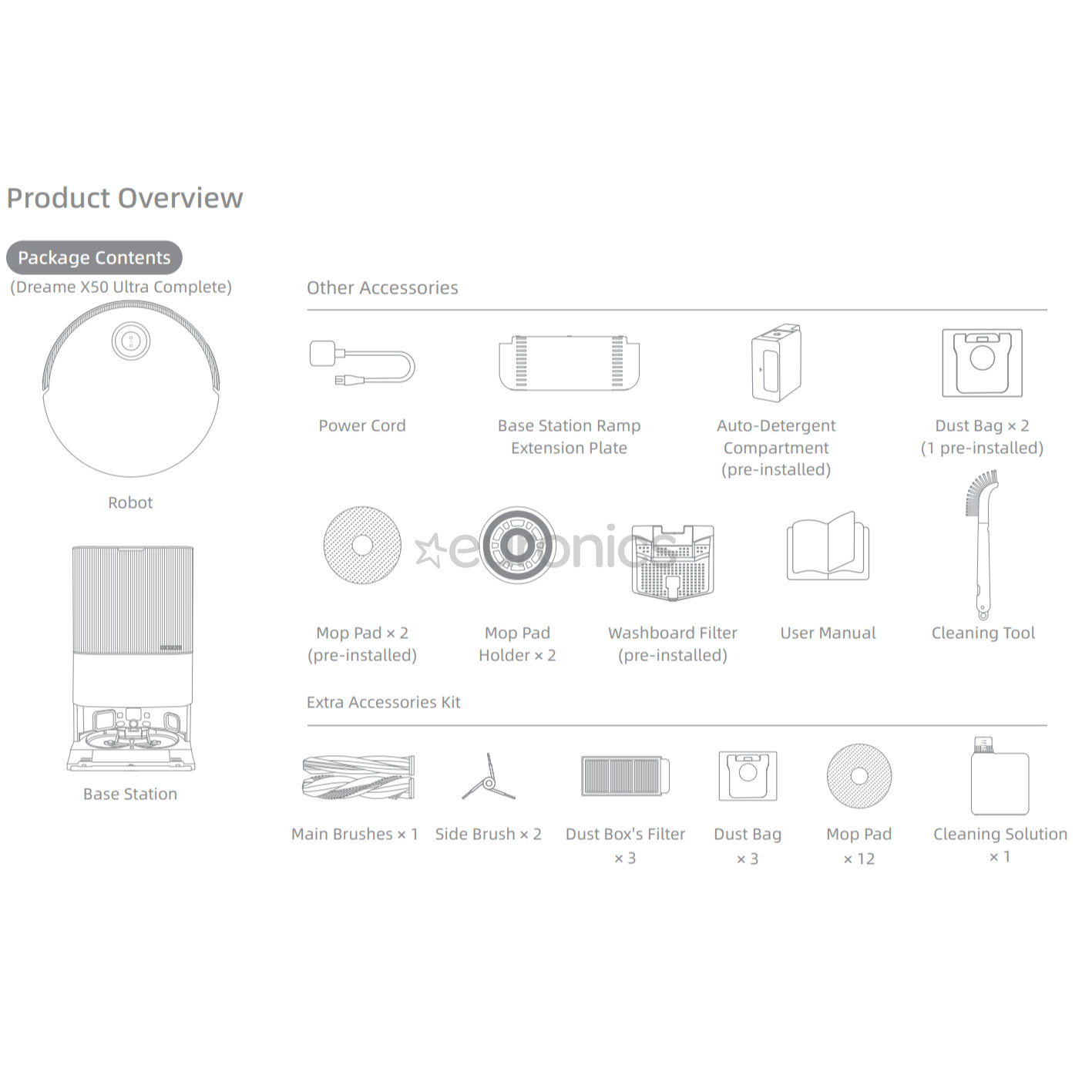 Dreame X50 Ultra Complete, Wet & Dry, balta - Robots putekļu sūcējs