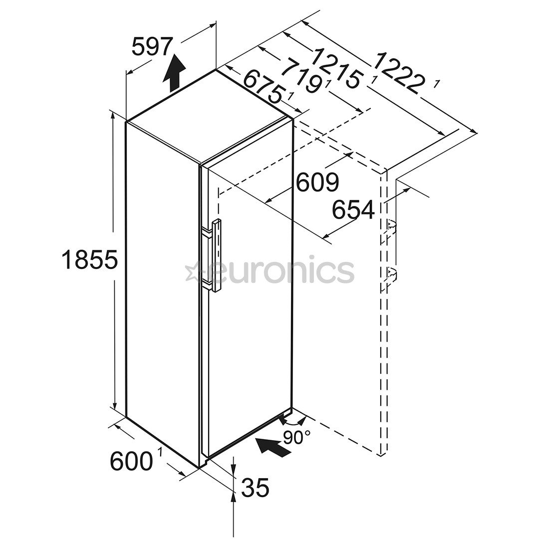 Liebherr, NoFrost, 278 L, augstums 186 cm, melna - Saldētava